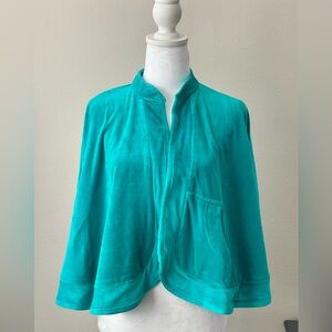 🎄🎁Velour Cape - Swim Coverup or Bed Shawl - Aqua Blue - NWOT 🎄🎁